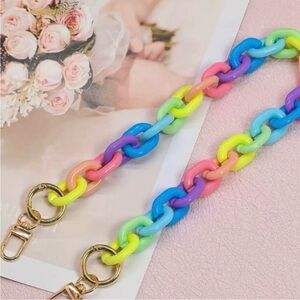Luxe Bag Chain – Matte Pastel Acrylic Accessory (18”)